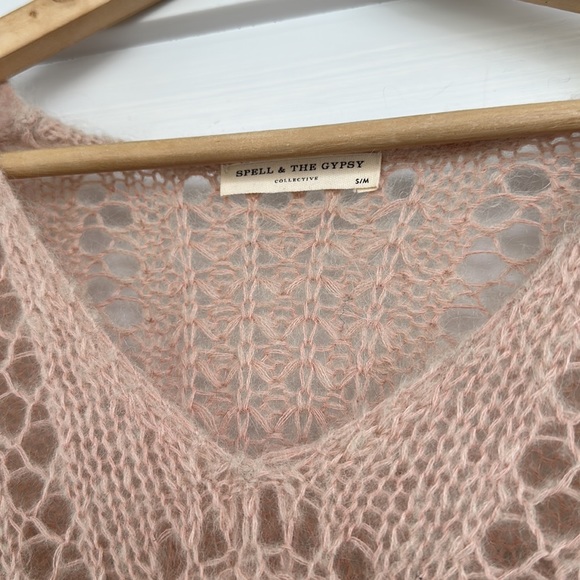 Spell & The Gypsy Collective V-Neck Tan Wool Sweater - Picture 2 of 6